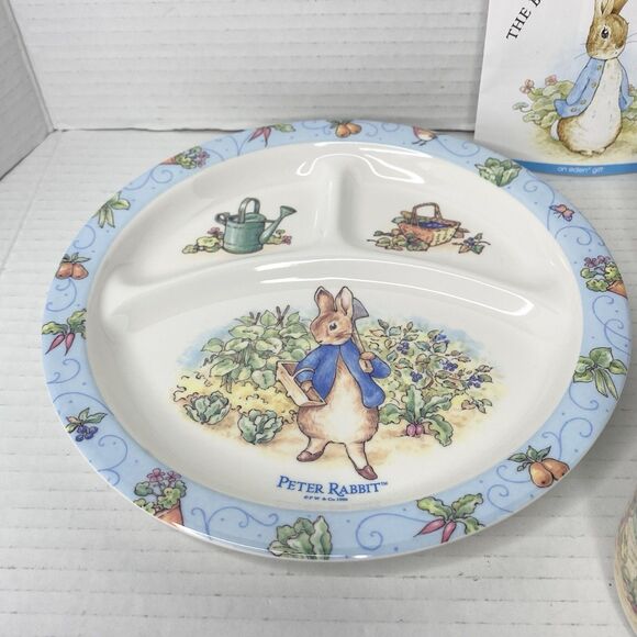 Vtg 1997 Beatrix Potter Peter Rabbit and Friends 3 Piece Children's Melamine Set - Picture 3 of 9